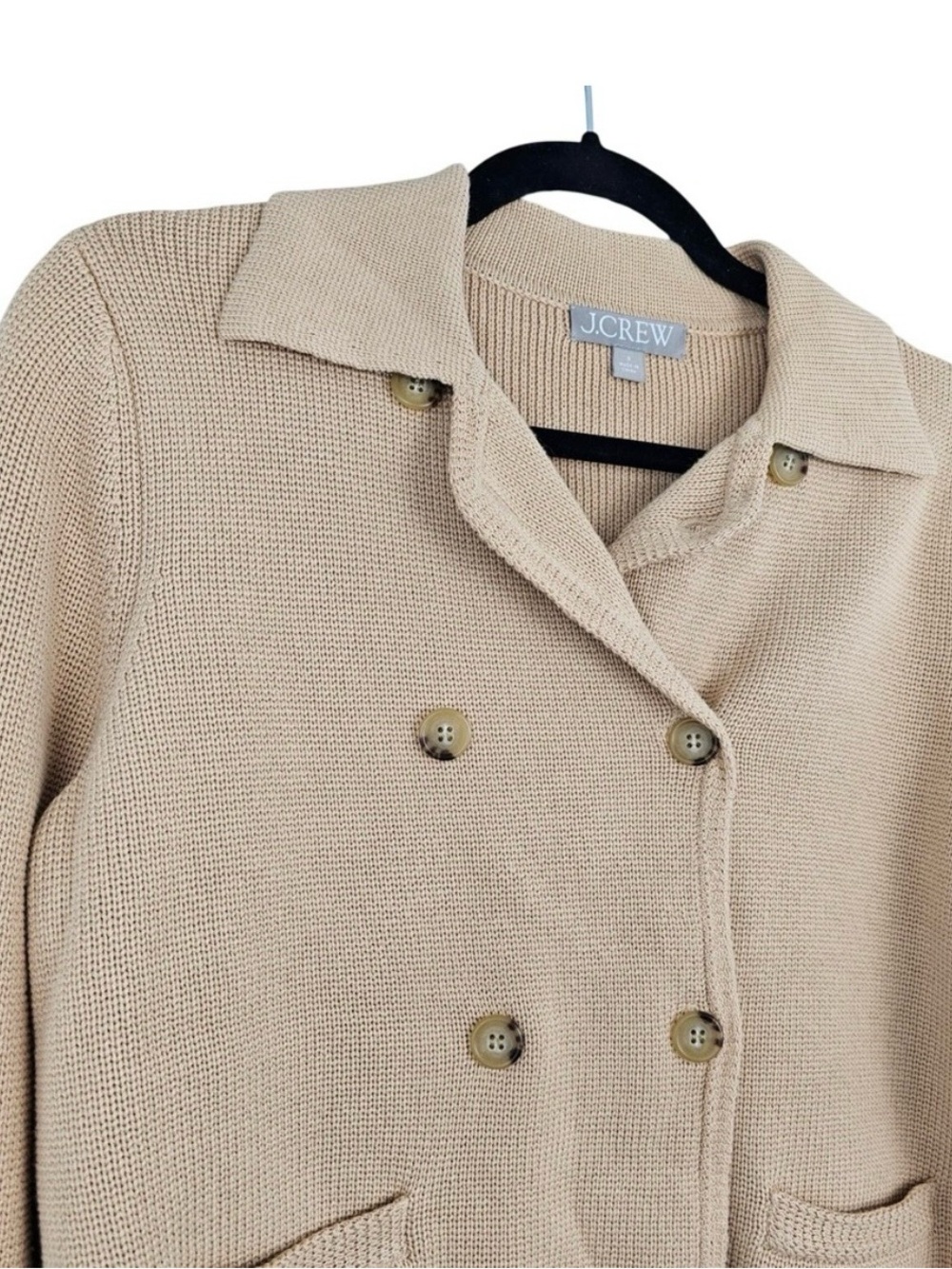 J.Crew Marielle Cropped Double-Breasted Knit Cardigan in Camel - size S - Picture 4 of 7